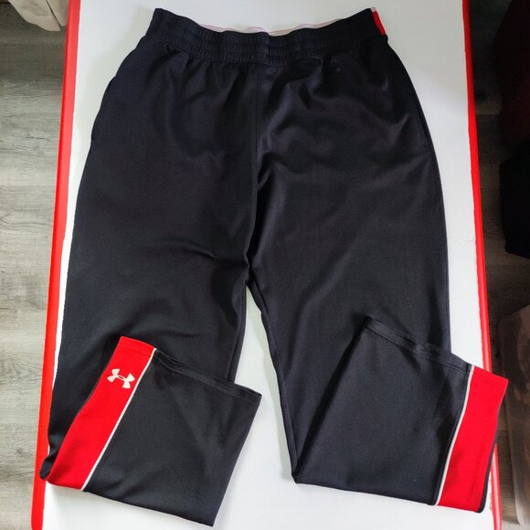 Under Armour Warm-up jogger women's size XL black red design lightweight - Picture 2 of 14